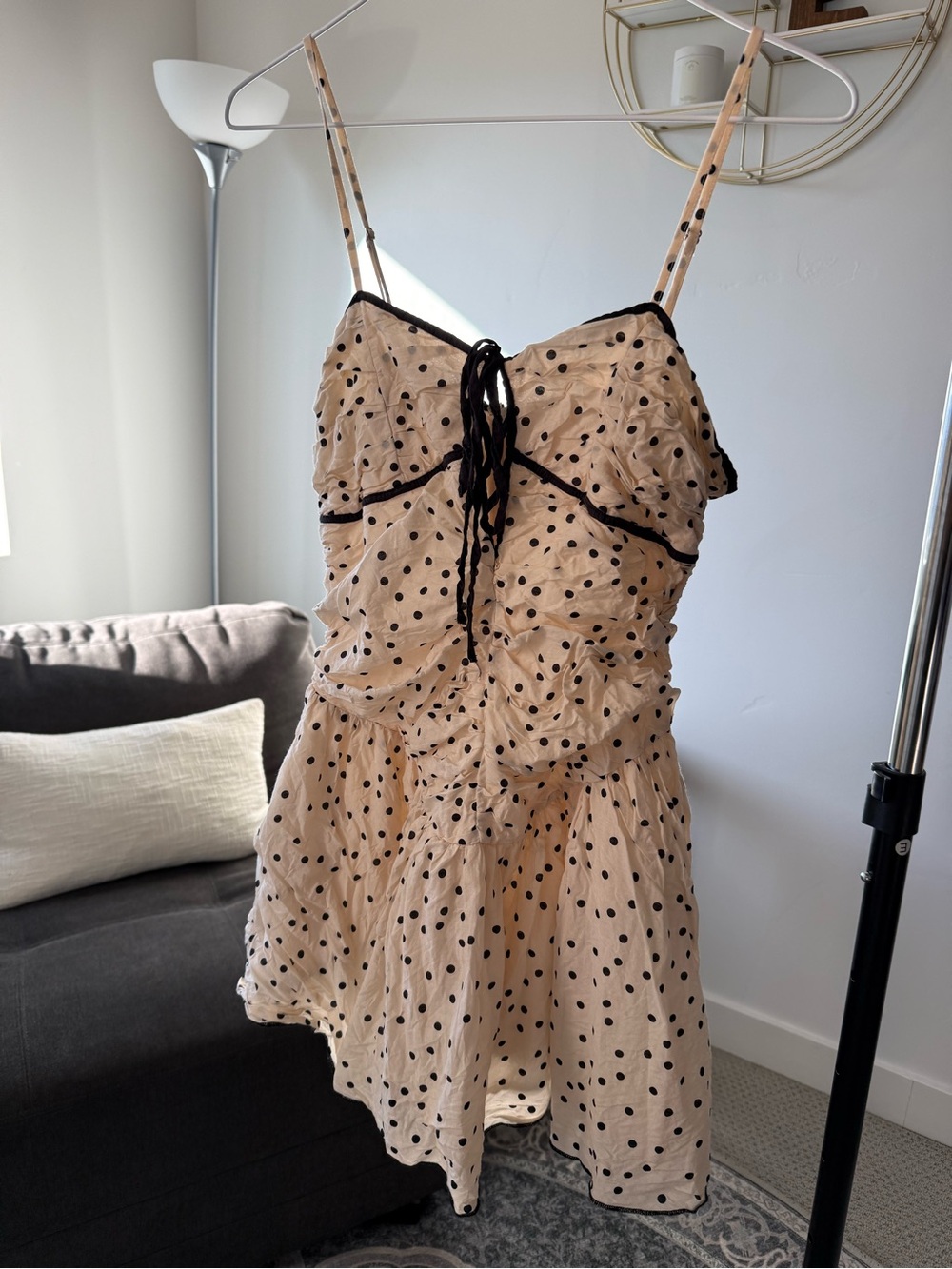 Free People Cream Dress with Black Trim